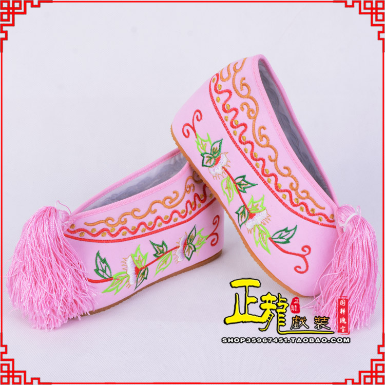同安花旦鞋女绣花彩鞋 舒适款草花内高彩鞋