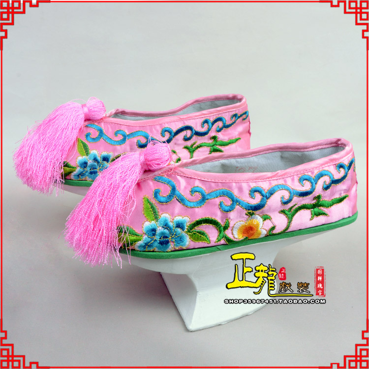 同安京越剧戏鞋花盆底清朝皇后贵妃宫女花盆底 旗鞋