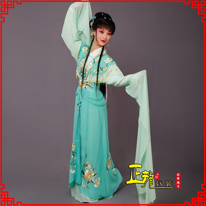 同安青衣水袖戏服演出服 云肩花旦衣